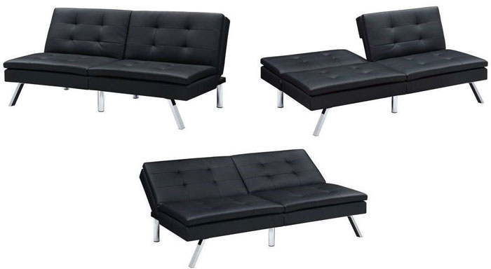 Modern Black Sectional Futon Positions