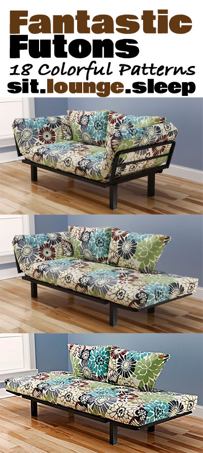 Fantastic Futons in 18 Colored Patterns