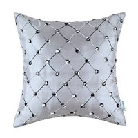 Satin Gray Diamond Chain Style Pillow Cover