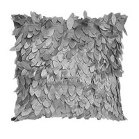 Gray Feather-Style Pillow Cover