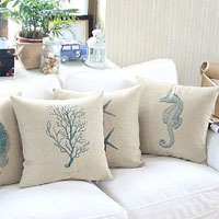 Aquatic Pillow Covers, Set of 4