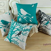 Set of 4 Bird Pillow Covers
