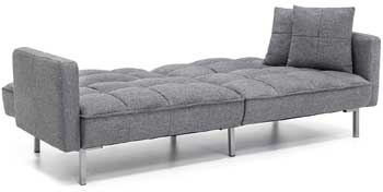Affordable Grey Linen Sofa Sleeper with Tufted Cushions