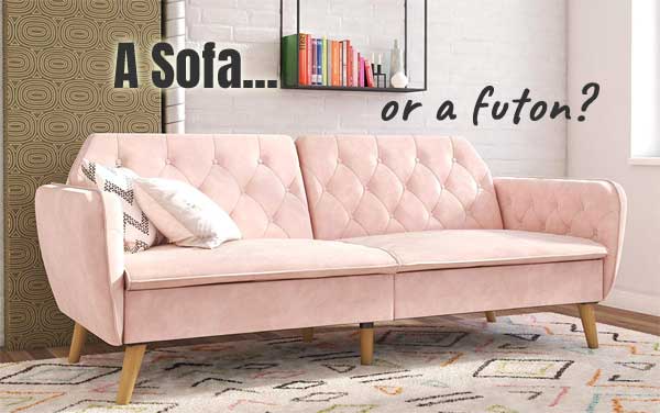 Midecntury Modern Pink Futon Sofa