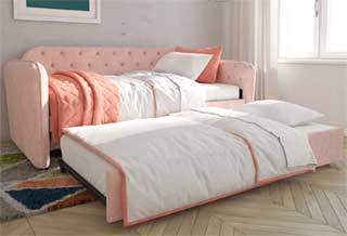 Pink Daybed with Pull-Out Trundle
