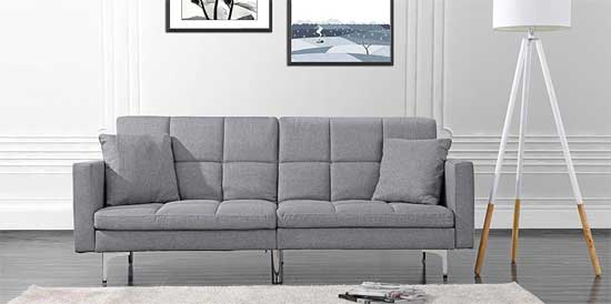 Modern Tufted Linen Futon - Cheap Living Room Furniture