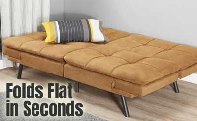 Mainstays Convertible Futon Easily Folds Flat in Seconds