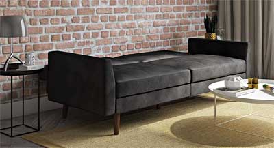 DHP Jagger Convertible Futon Sofa Bed Laid Flat