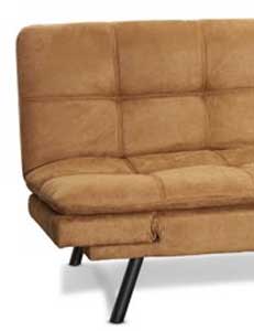 Brown Faux Suede Fabric on Convertible Futon Cover Works Well to Hide Dirt
