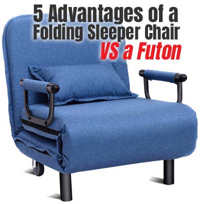 Giantex Folding Sleeper Chair in Blue