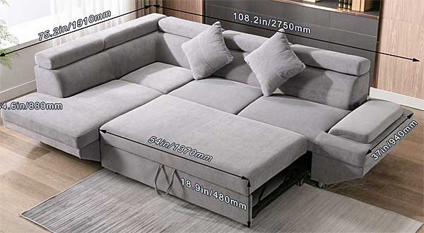Convertible Sofa Bed Dimensions