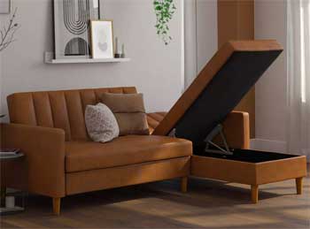 Futon Sofa Storage Area Underneath Seat Cushion