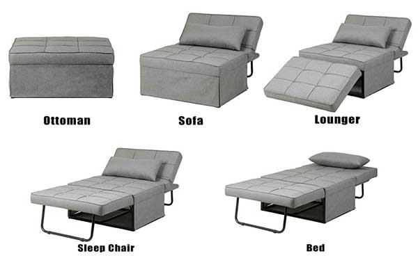 5 Settings of Ottoman Sofa Bed Recliner