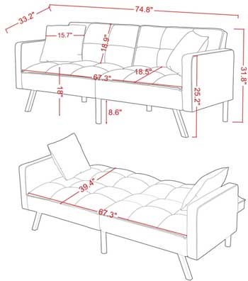 Twin Futon Dimensions as A Sofa and Bed